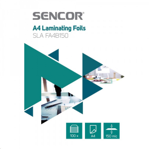 Sencor SLA FA4B150 A4-es lamináló fólia, 2x75 micron, 100 fólia / doboz